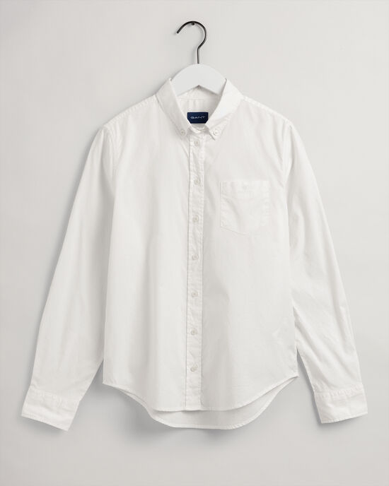 Garment-Washed Oxford-Bluse